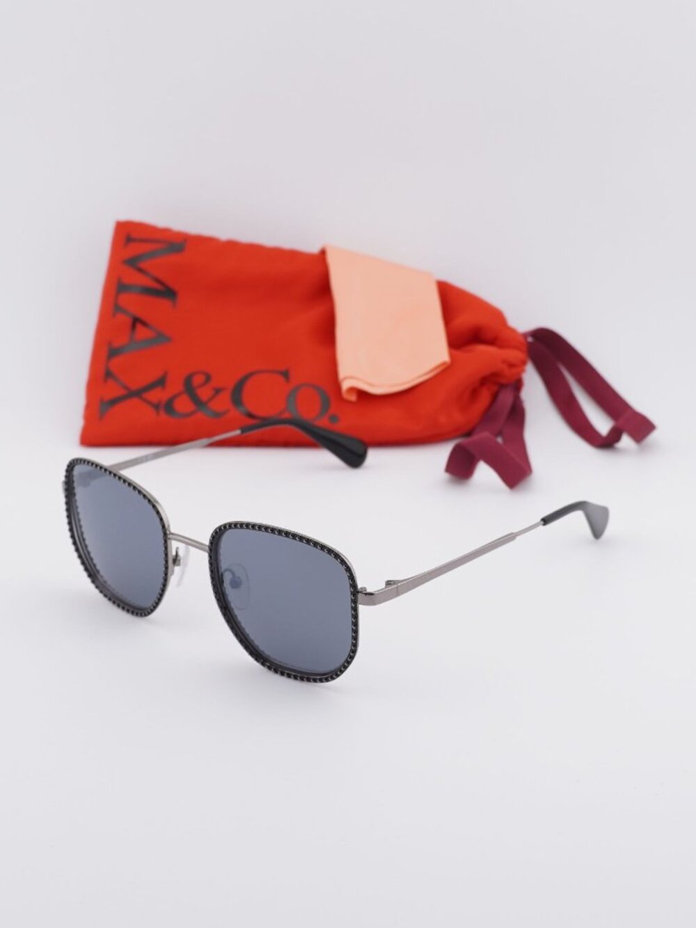 Max & Co MO0091 01A Black Square / Geometric Sunglasses - Black / Smoke